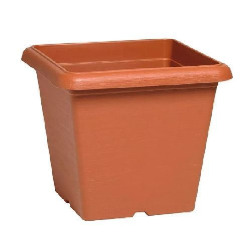 VASO QUADRO MEGA 30 CM COLOR COTTO SENZA SOTTOVASO <br/> Vasi e Accessori in Plastica