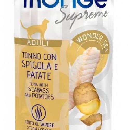 MONGE CAT SUPREME 80GR BUSTA TONNO COZZE OLIVE <br/> Cibo Umido per Gatti