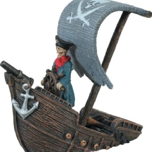 DECOR ACQUARIO NAVE DEI PIRATI 11,5X8X16,5 CM <br/> Decorazioni ed Arredi Acquario