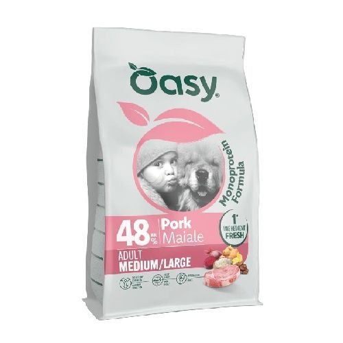 OASY DRY DOG MONOPROTEIN ADULT M/L MAIALE 10 KG <br/> Cibo Secco per Cani