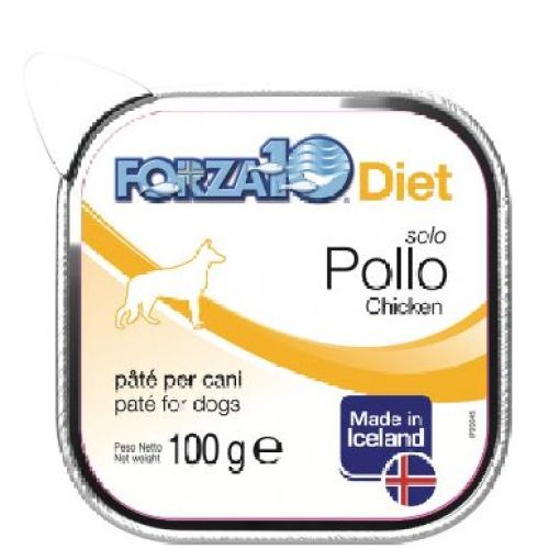 FORZA10 PATE CANE SOLO DIET POLLO 100 GR VASCHETTA <br/> Cibo Umido per Cani