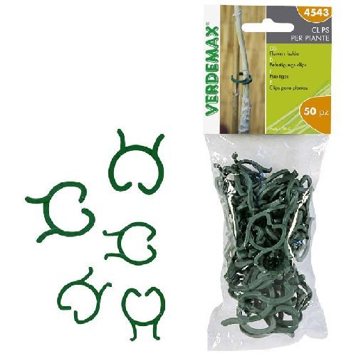 Clips per piante 50 pz 3 misure <br/> Canne di Bamboo, Bordure e Tutori per Orto, Serre