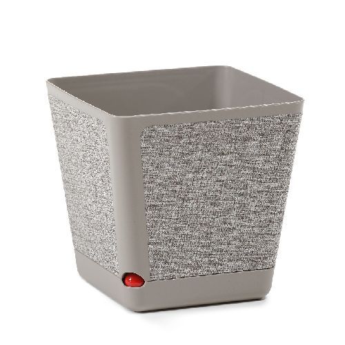 Vaso Kora quadro in tessuto cm 24 H 24 grigio <br/> Vasi e Accessori in Plastica