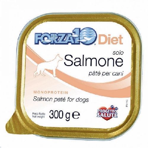 FORZA10 PATE CANE SOLO DIET SALMONE 300 GR VASCHETTA <br/> Cibo Umido per Cani