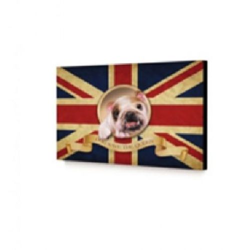 29595 QUADRO OLEOGRAFIA BULLDOG 30X50XH2,5CM <br/> Mobili e Complementi d'arredo