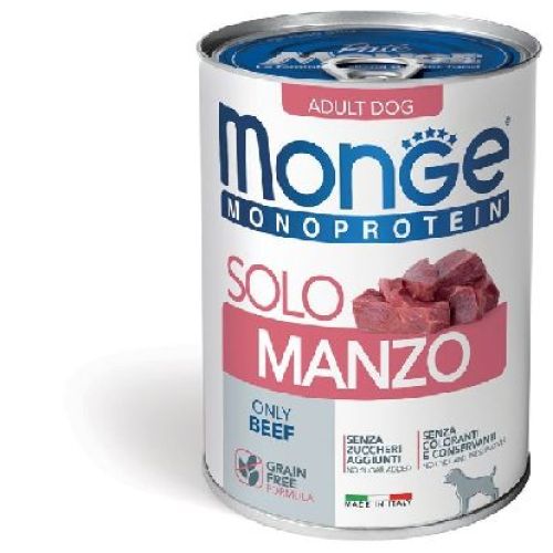 MONGE DOG SOLO MANZO MONOPROTEICO 400 GR <br/> Cibo Umido per Cani