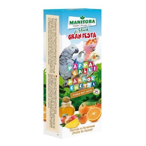 Stick Parrocchetti e Pappagalli Mix Frutta nel miele <br/> Snack  Integratori Uccelli