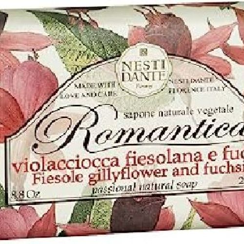 Saponetta Romantica Violaciocca Fiesolana e Fucsia 250 gr <br/> Candele e Profumi per Ambiente, Saponi