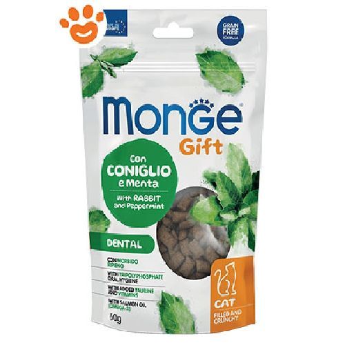 Monge Gift Filled and Crunchy Gatto Dental Coniglio e Menta <br/> Snack e Premi per Gatti