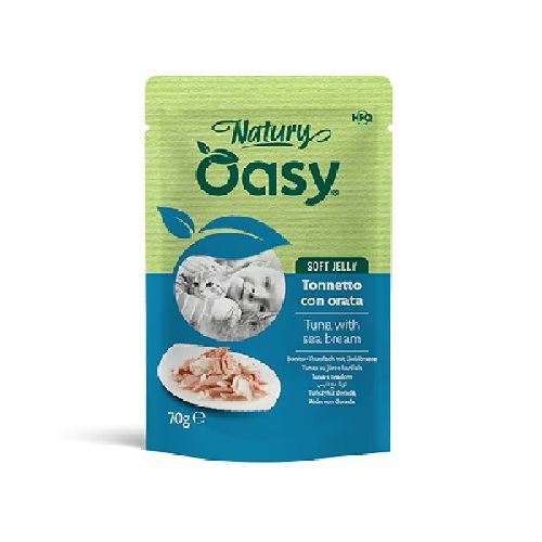 OASY WET CAT NATURY SOFT JELLY TONNETTO E ORATA BUSTA 70 GR <br/> Cibo Umido per Gatti