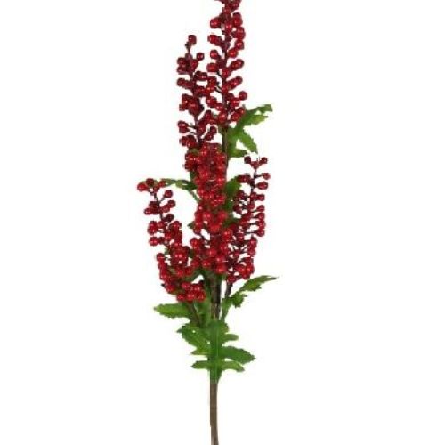 J020RD Berry spray x5 55cm rd <br/> Fiori Finti e Piante Finte
