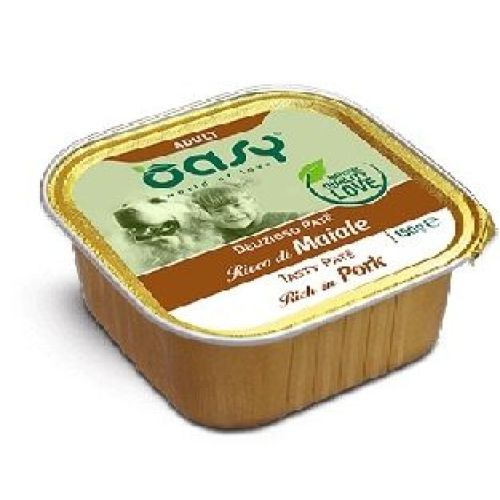 OASY WET DOG DELIZIOSO PATE ADULT MAIALE VASCHETTA150gr <br/> Cibo Umido per Cani