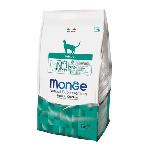 MONGE CAT HAIRBALL 1,5 KG <br/> Cibo Secco per Gatti