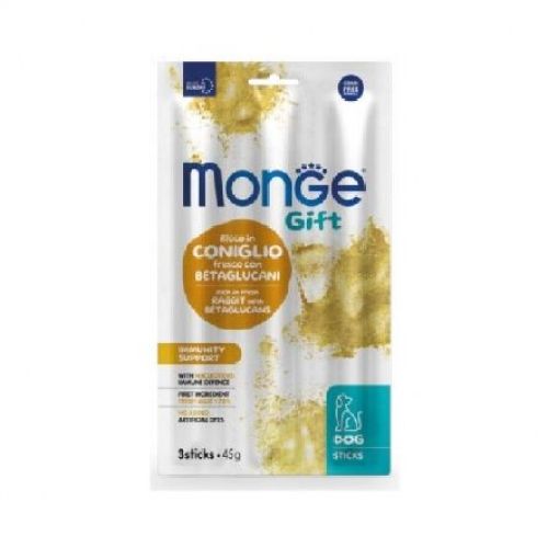 Monge Gift Sticks Cane Immunity Support Coniglio e Betaglucani <br/> Snack e Premi per Cani