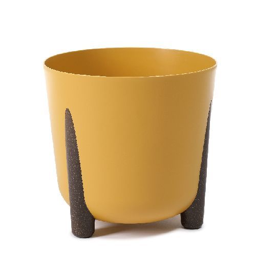 Vaso Frida c/piedini cm 34 H 32 giallo ocra <br/> Vasi e Accessori in Plastica