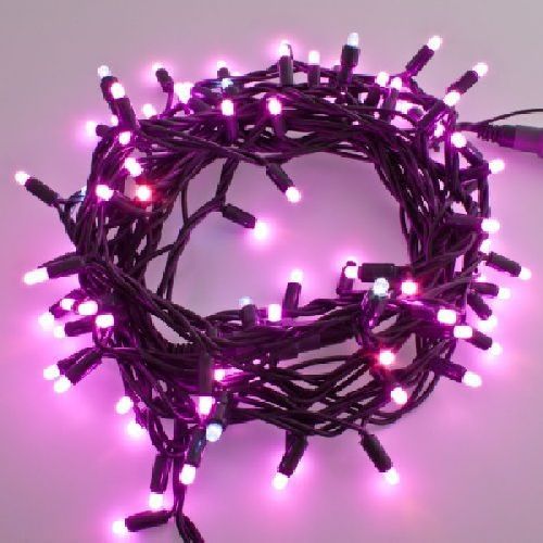 Catena 120 maxi flashLED satinati rosa x esterno <br/> Luci di Natale
