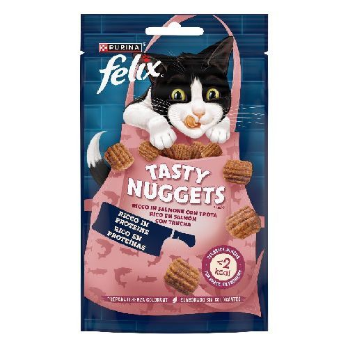 Felix Tasty Nuggets Snack Gatto Salmone e Trota 50 g <br/> Snack e Premi per Gatti