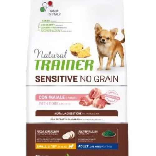 Natural Trainer Sensitive No Grain Adult Small Toy Maiale 2 kg <br/> Cibo Secco per Cani