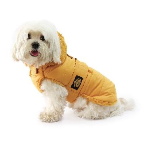 CAPPOTTO TRAP. FOD. PELLICCIA TG. 36 GIALLO <br/> Guinzagli, Collari e Pettorine