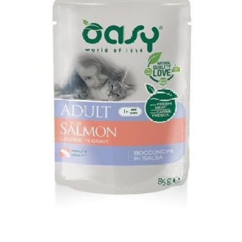 OASY WET CAT BOCCONCINI- ADULT SALMON 85gr <br/> Cibo Umido per Gatti