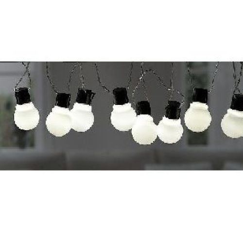 Catena 12 LED a lampadina bianca esterno 3,25mt c/timer <br/> Luci di Natale