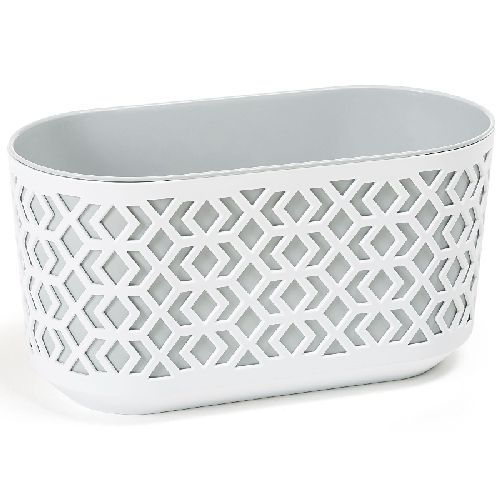 Cassetta Aztek cm 59,4 H 20,3 bianco e grigio <br/> Vasi e Accessori in Plastica