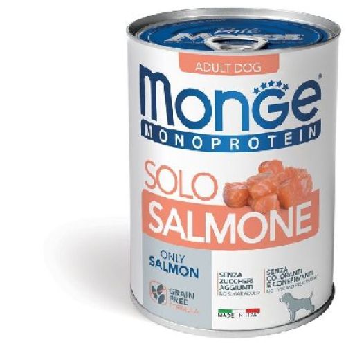 MONGE DOG SOLO SALMONE MONOPROTEICO 400 GR <br/> Cibo Umido per Cani