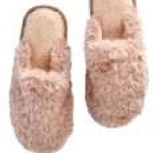 73849 Pantofole in pelliccia crema taglia 41/42 <br/> Abbigliamento Giardino e Orto