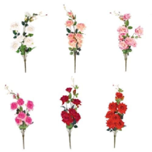 80056 rosa 7 fiori cm79 <br/> Fiori Finti e Piante Finte